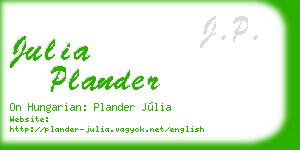 julia plander business card